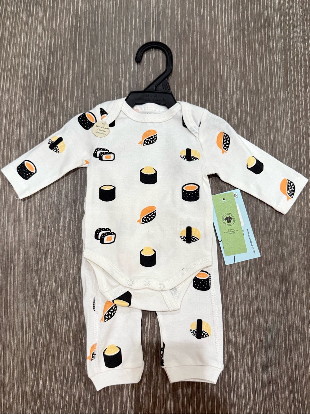NWT size 0-3 Monica+Andy  Sushi Print Long-Sleeve and pant set